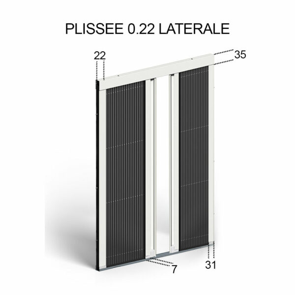 Moustiquaire plissée 0.22 latérale