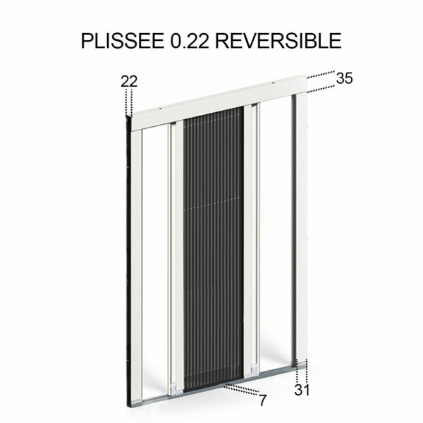 Moustiquaire plissée 0.22 réversible